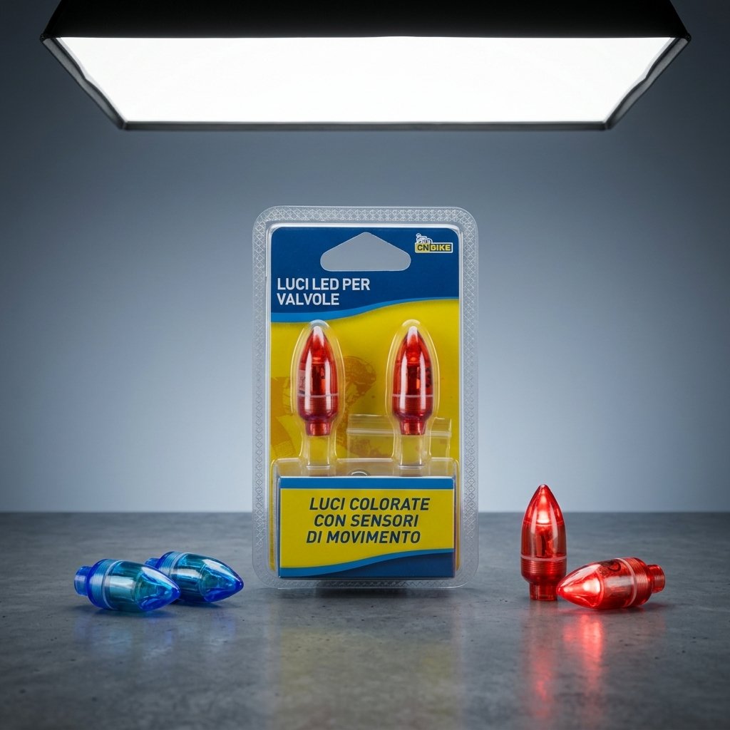 ON BIKE Coppia Luci LED Per Valvole Bici  Luci Ruota Con Sensore Movimento