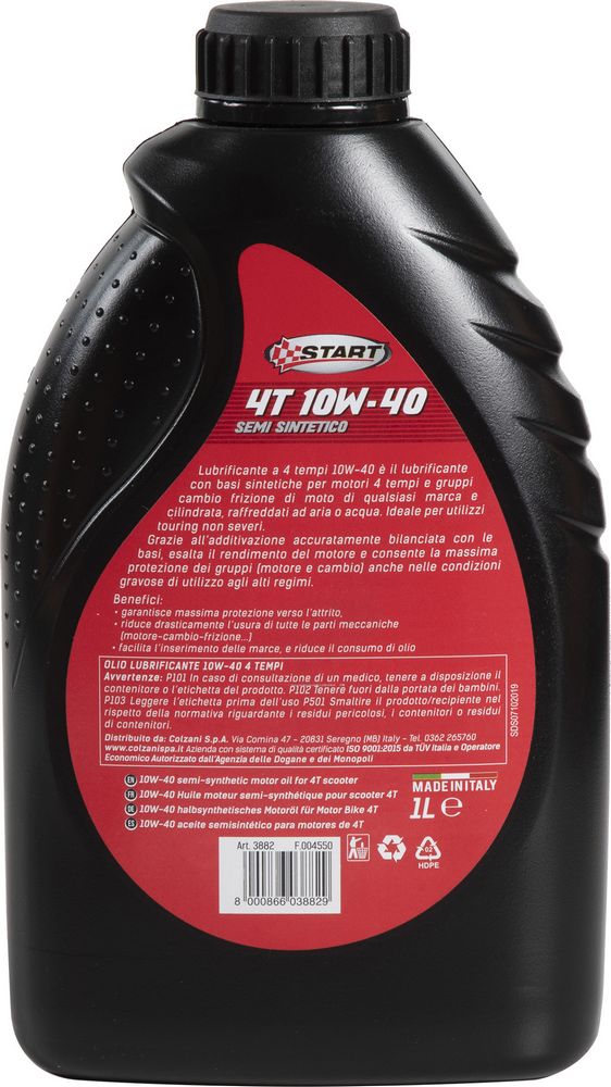 Olio Semisintetico 4T 10W40 per Moto  Alta Efficienza e Protezione