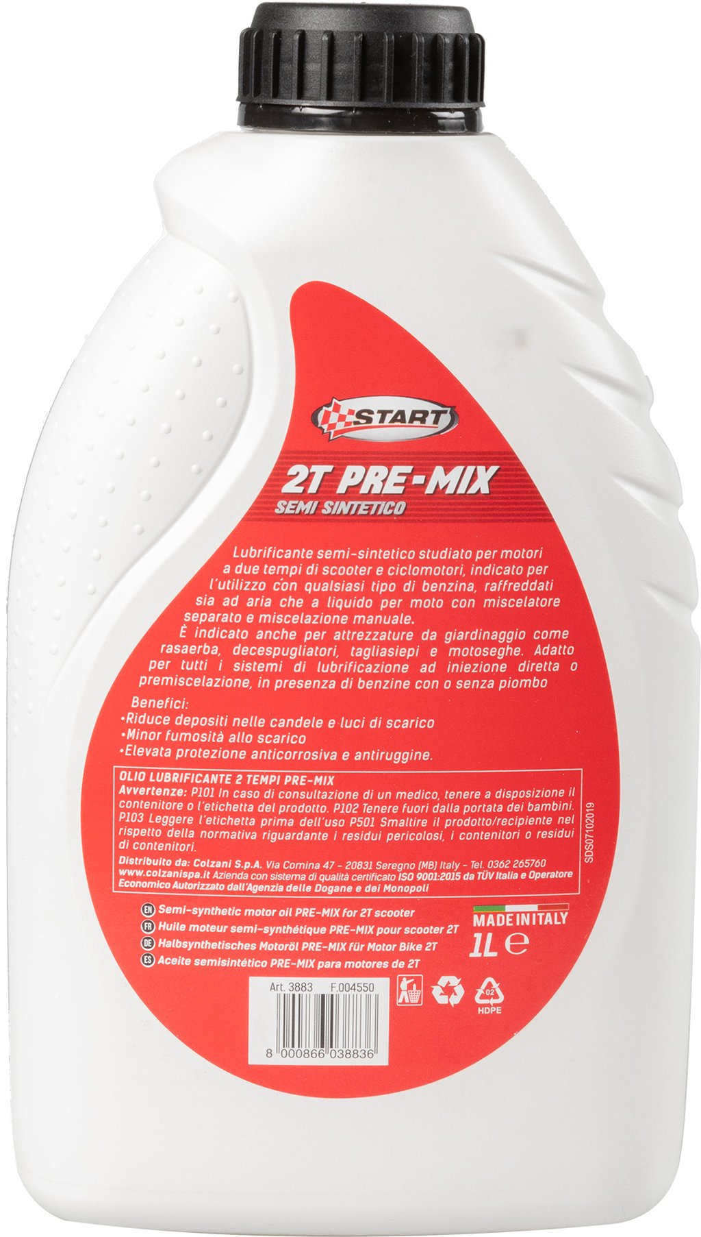 START Lubrificante Sintetico per Moto a 2 Tempi Pre-Mix 1L ? Olio 2T Alta