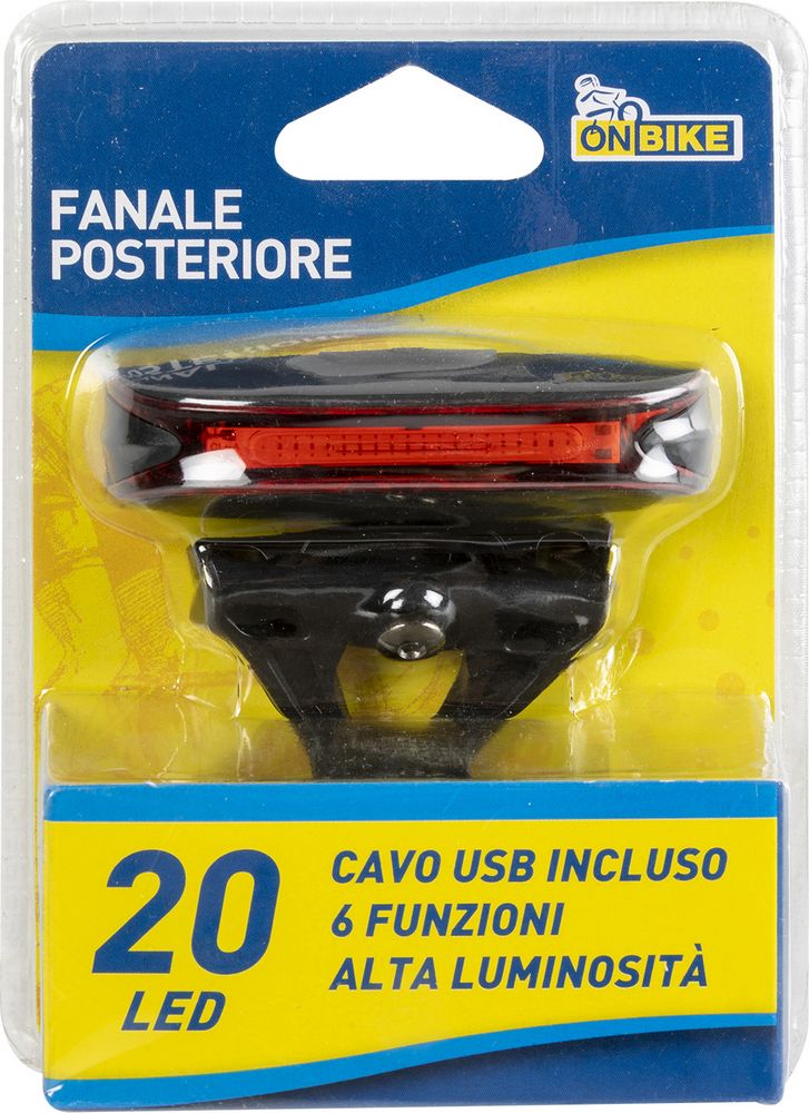 ON BIKE Fanale Posteriore LED USB Alta Luminosità