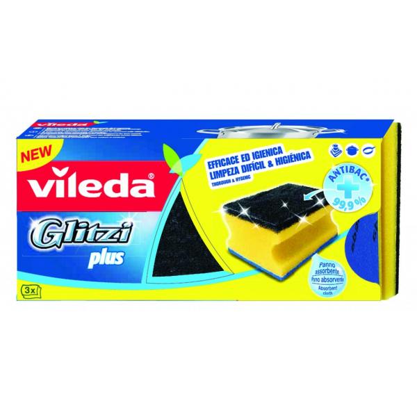 VILEDA SPUGNA FIBRA GLITZI PLUS CNF.3 PZART.139787