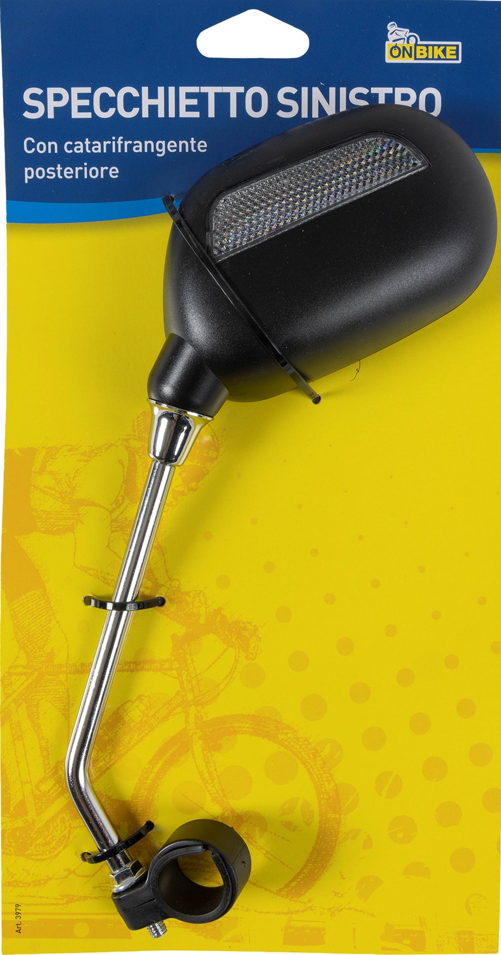ON BIKE Specchietto Sinistro Universale Con Catarifrangente
