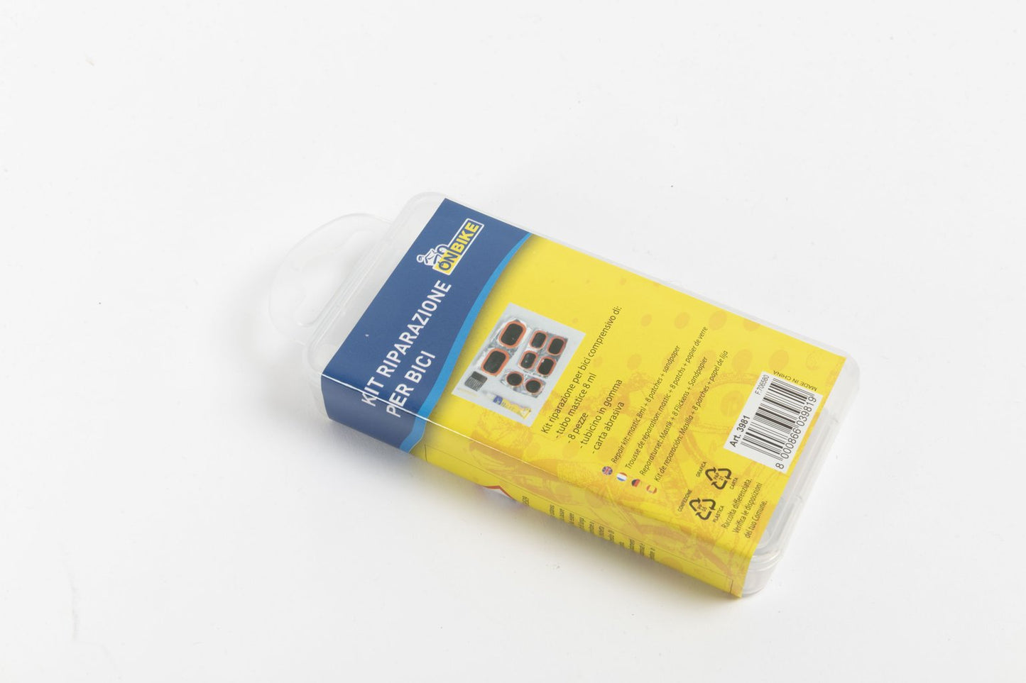 ON BIKE Kit riparazione rapida per ruote bici con otto pezze e scatola