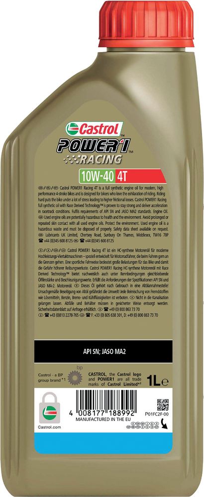Olio lubrificante moto Power 1 Racing 4 Tempi 10W40 1L Oil