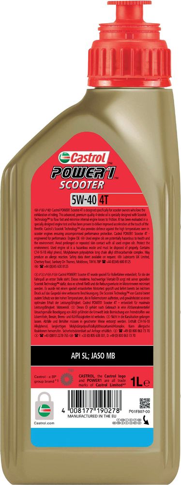Olio motore moto 4T lubrificante Power 1 Scooter 5W40 1L