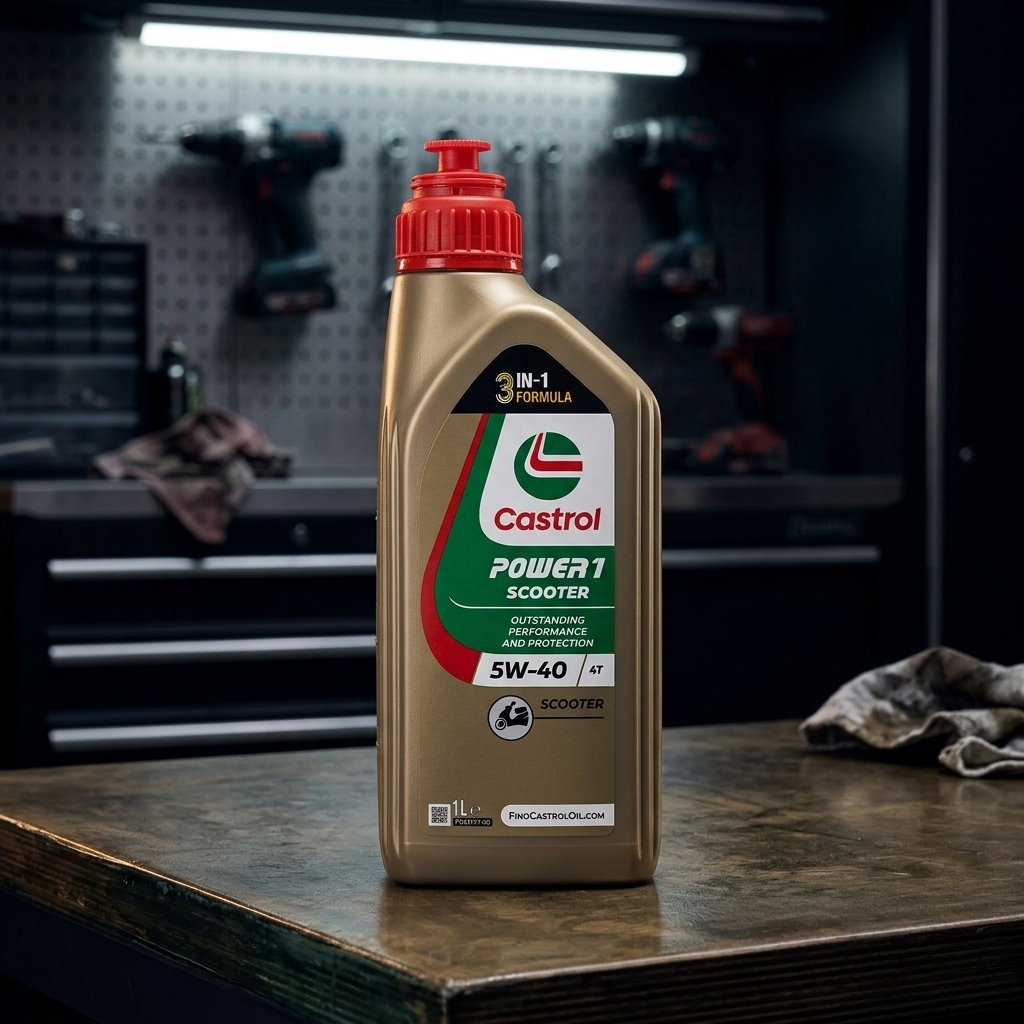 Castrol Power 4T 5W-40 API SJ JASO MB 1L Sintetico Olio Motore Lubrificante Moto
