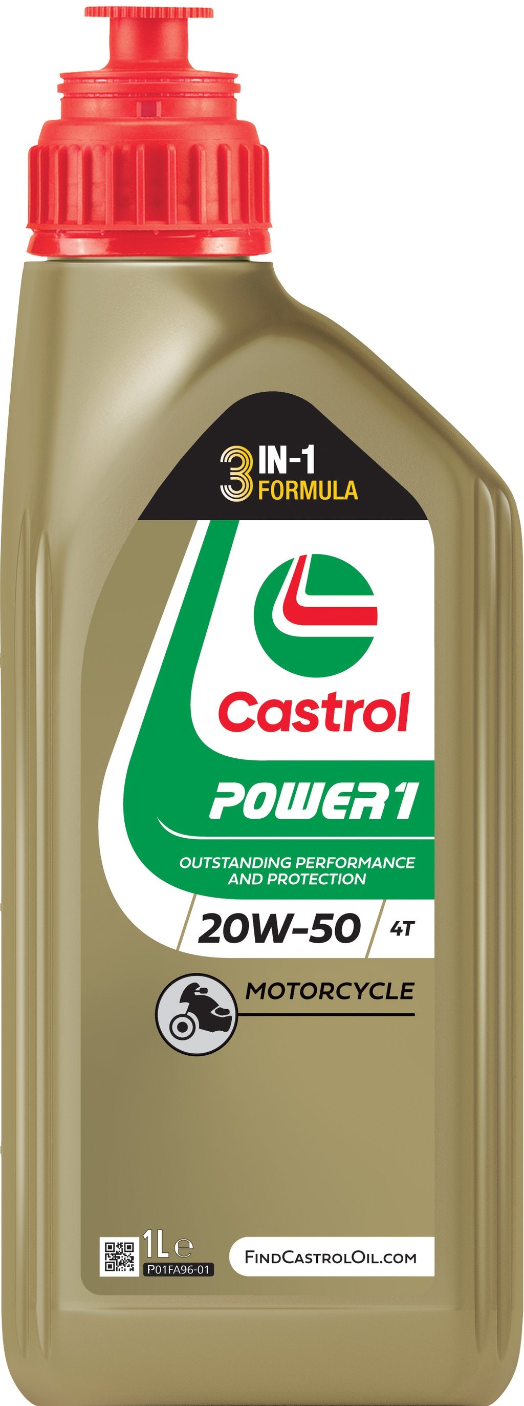 Castrol Power 20W-50 API SJ JASO MA2 1L Minerale Olio Motore Lubrificante Moto