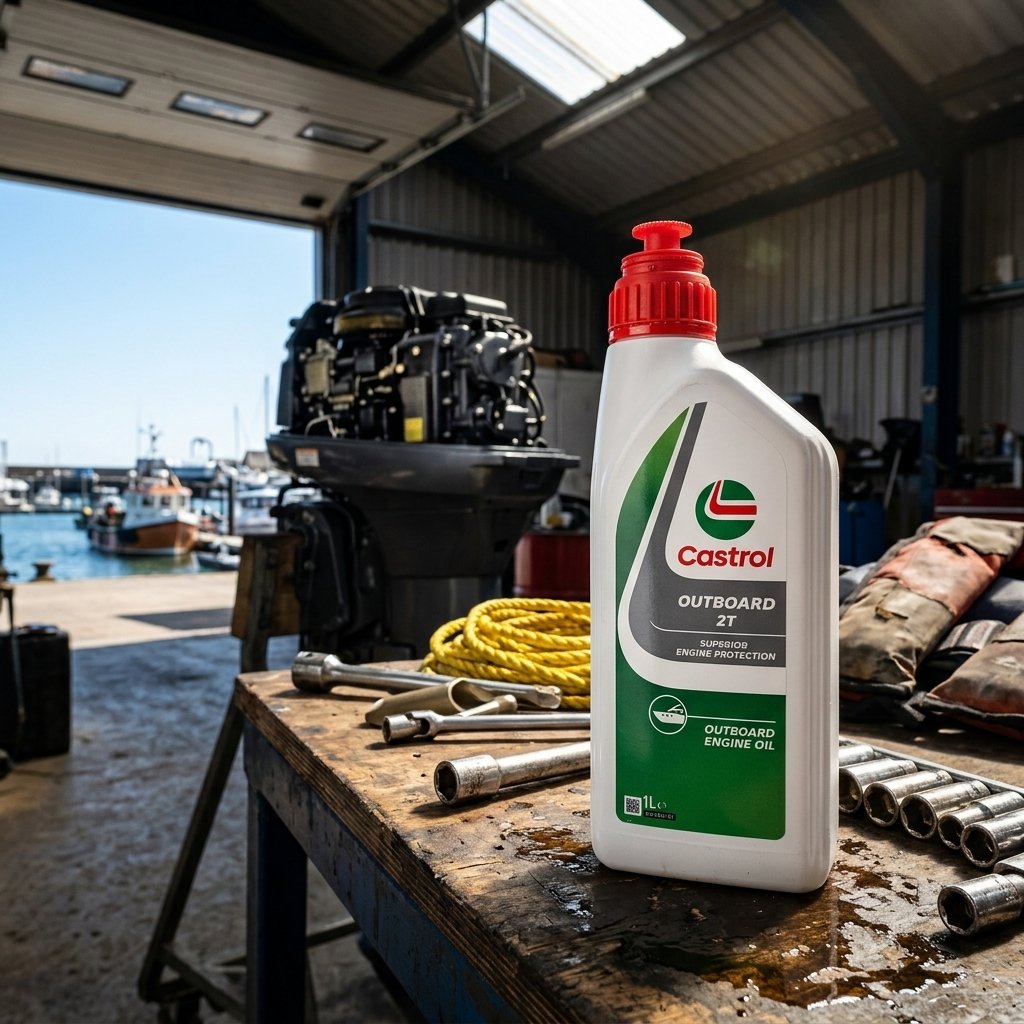 Castrol Outboard 2T 1L Semisintetico Olio Motore Lubrificante fuoribordo