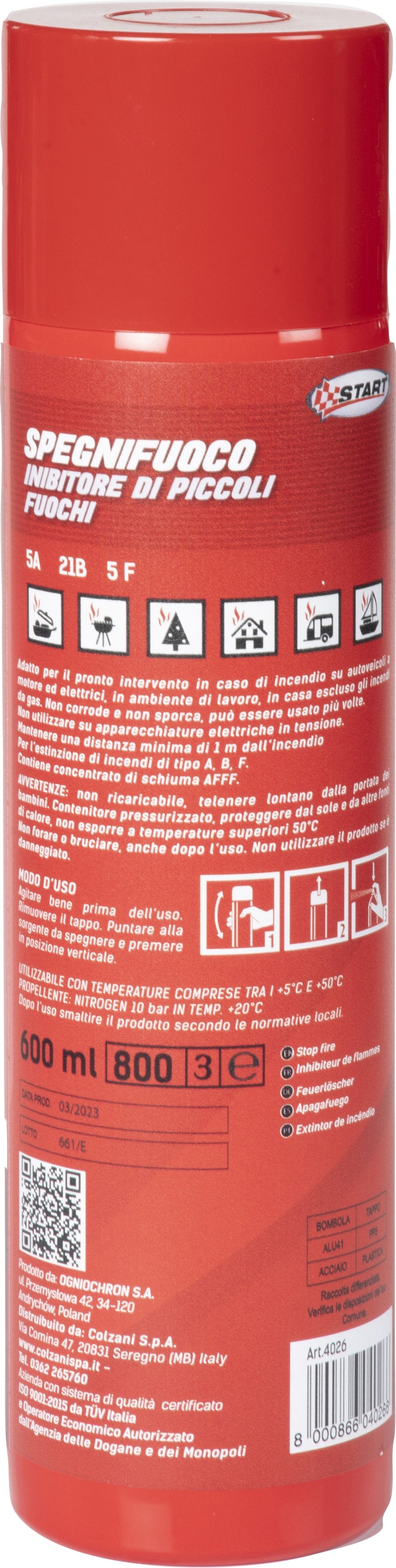 Spegni fuoco Silver da 600 ML