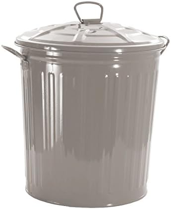 King Home BIDONE LT.35 VERNICIATO TORTORA con coperchio e maniglie laterali 37x41h cm
