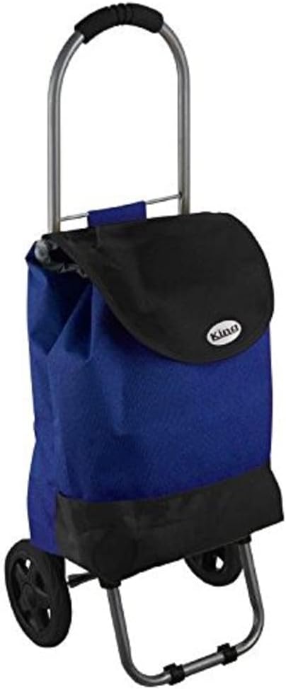 King Home TROLLEY SPESA BLU BICOLOR impermeabile 32x25x88h cm blu/nero