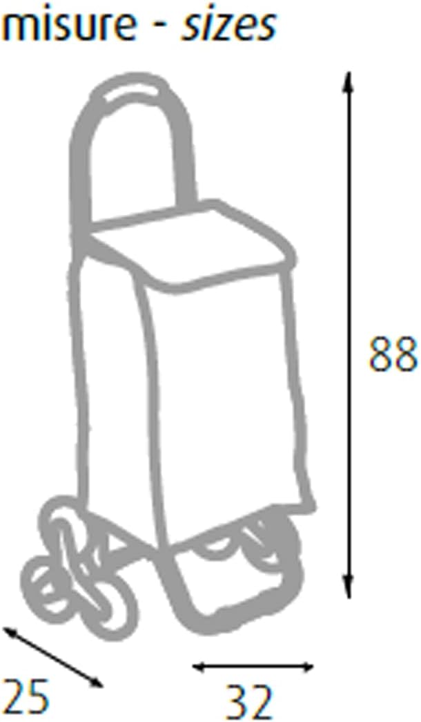 King Home TROLLEY SPESA TRIO NERO BICOLOR impermeabile 32x25x88h cm nero/grigio