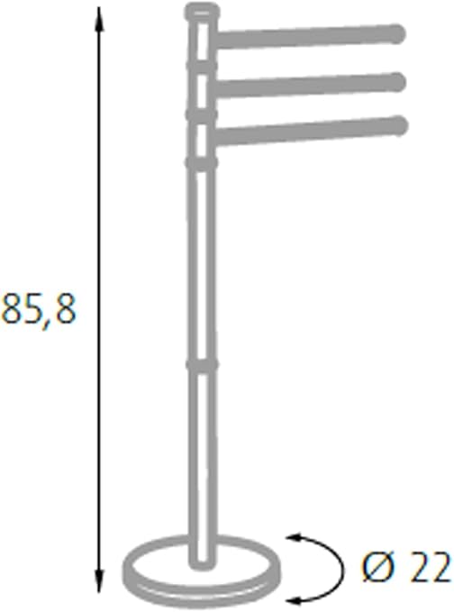 King Home PIANTANA PORTASCIUGAMANI 3 BRACCI BIANCA in acciaio 22x85,8h cm