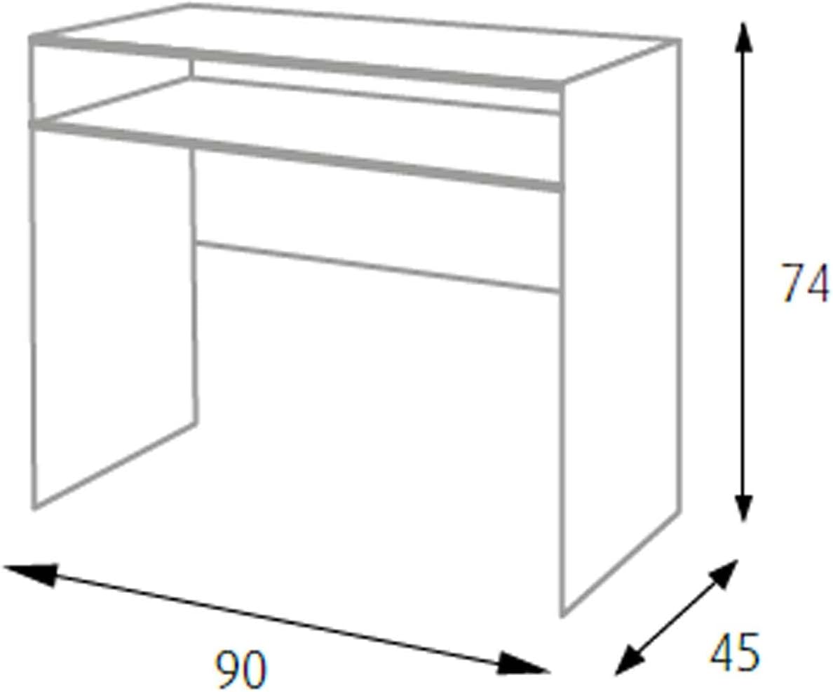 King Home SCRIVANIA BIANCA C/PIANO ESTRAIBILE 90x45x74h cm rovere