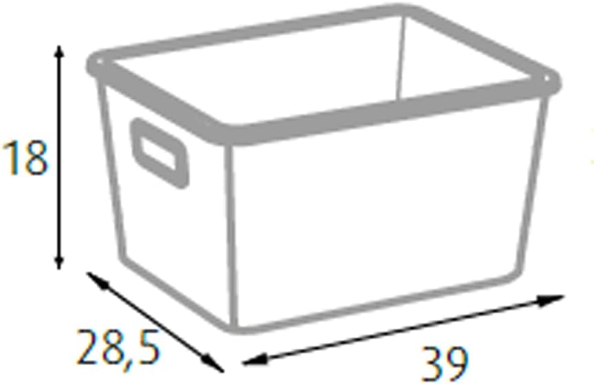 King Home CESTA RATTAN 12 LT color tortora 39x28,5x18h cm con maniglie laterali
