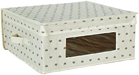 King Home SCATOLA KING BOX IN TNT PANNA 36x36x19h cm con maniglie laterali e finestrella trasparente