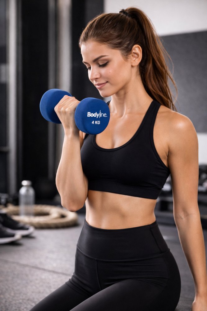 BODYLINE Manubrio In Ghisa Antiurto 4 Kg Con Rivestimento Neoprene Peso Auto