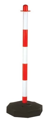 COLONNINA PLAST. CM.90 BIANCO/ROSSA C/BASE RIEMPIB.