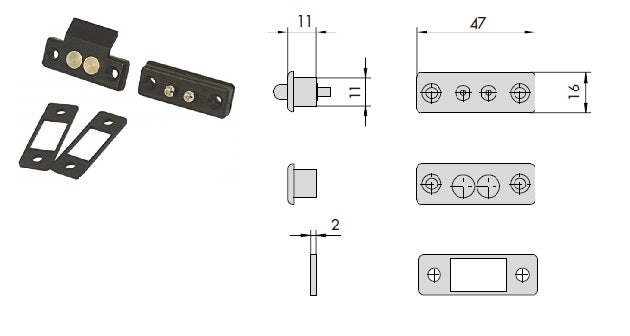 CISA 06510-00 CONTATTI NYLON (COPPIA)