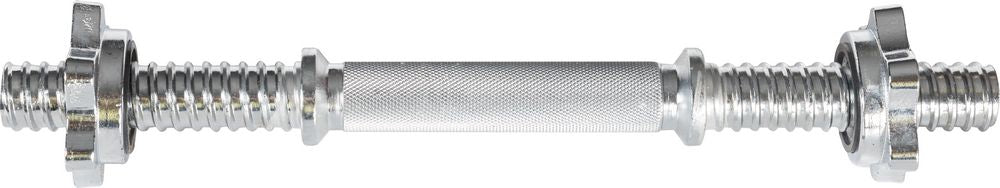 Asta cromata per manubrio con ghiera per dischi in ghisa - lunghezza 33cm e diametro 25mm - peso 1,2 kg