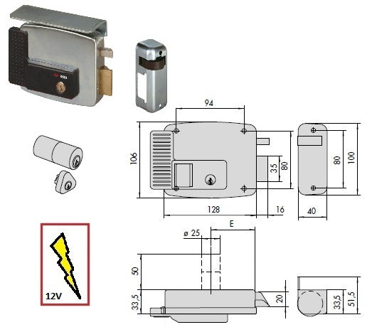 CISA SERRATURA 11721-50 SX ELETT. APPL.X FERRO