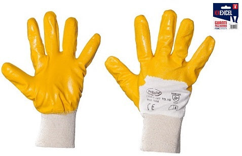 GUANTI NBR GIALLI DORSO AREATO POLSO MAGLIA TG. 8 APPENDIBIL confezione da PAIA 12