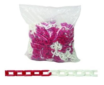CATENA PLASTICA D.6 MM.24X39 BST MT. 5 BIANCO/ROSSO
