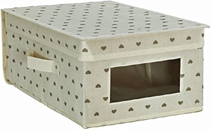 King Home SCATOLA KING BOX IN TNT PANNA 24x36x19h cm con maniglie laterali e finestrella trasparente