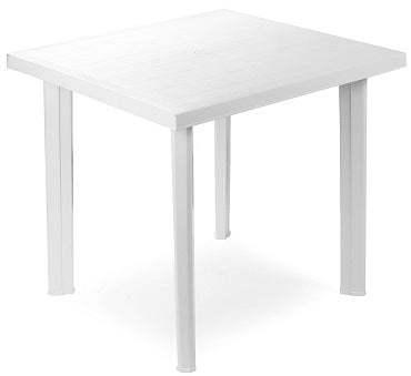 RESINA:TAVOLO RETT.FIOCCO BIANCO CM.75X80XH72