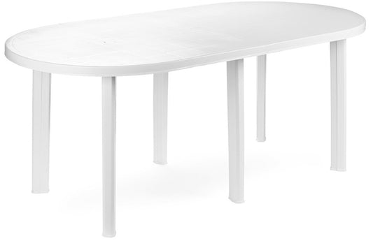 RESINA:TAVOLO OVALE BIANCO CM.90X180XH72