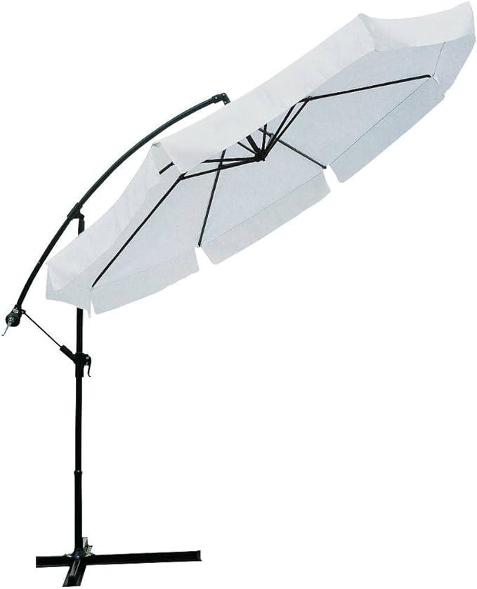 Garden Friend Ombrellone tondo 3x3h m con braccio laterale bianco