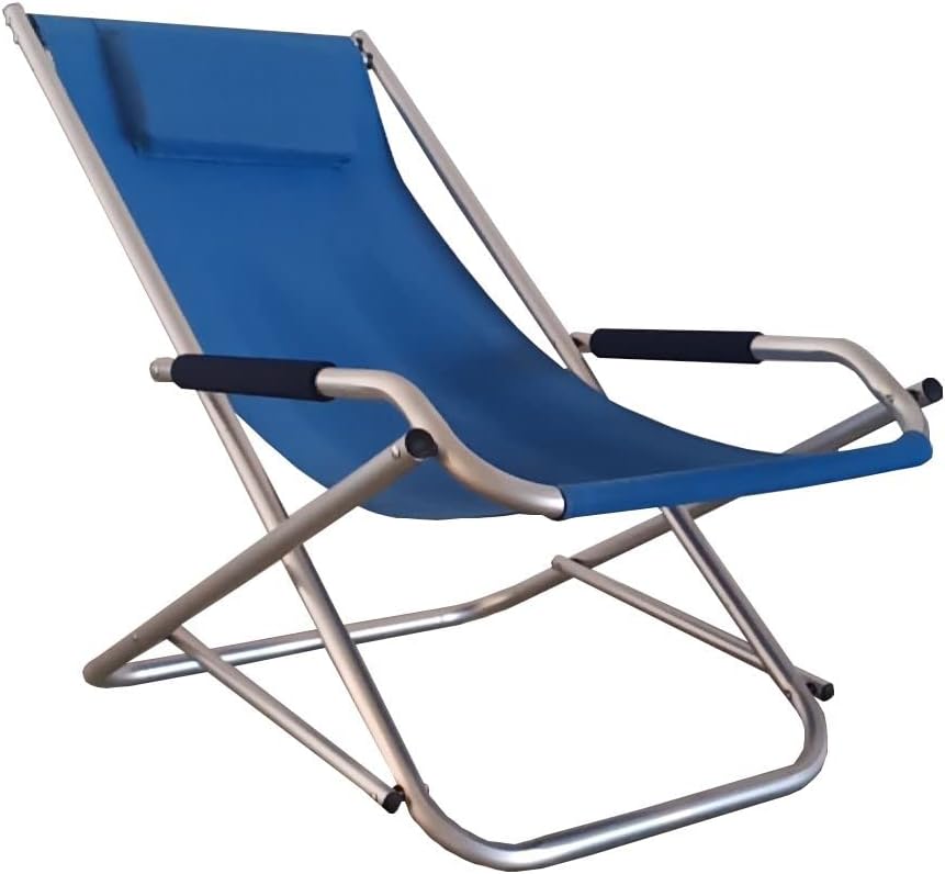 Garden Friend Sdraio Elba Basculante in alluminio e PVC 600D 60x97x70h cm Colore Blu