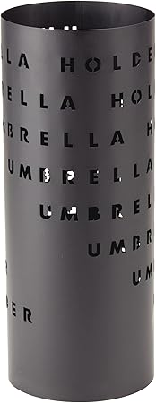 King Home PORTAOMBRELLI TONDO NERO "UMBRELLA" in metallo verniciato 18x46h cm
