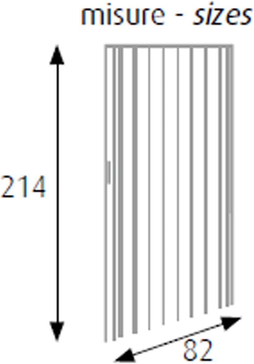 King Home Porta A Soffietto in PVC con maniglia in plastica e chiusura magnetica noce 82x214h cn
