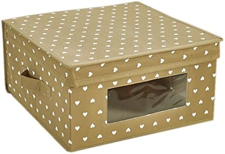 King Home SCATOLA KING BOX IN TNT BEIGE 36x36x19h cm con maniglie laterali e finestrella trasparente