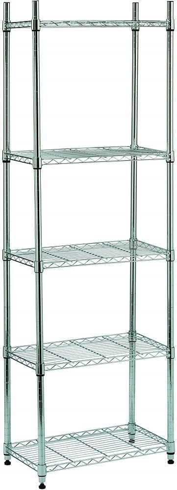 King Home Scaffale cromato 5 Piani 60x35x180 cm
