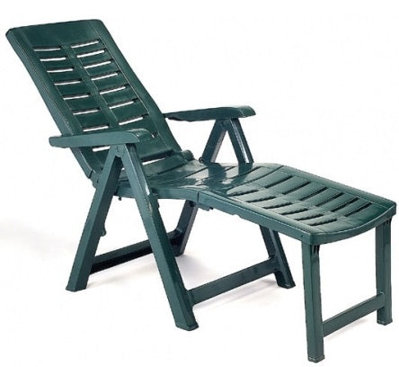RESINA:POLTRONA ARIZONA VERDE PIEG.5 POSIZIONI CM.60X108XH10
