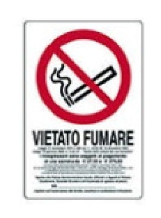 CARTELLO 20X30 VIETATO FUMARE CON NORMA confezione da PEZZI 10