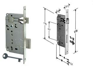 SERRATURA AGB ART.592 PATENT GRANDE B.QCROM.SAT.MM.40 Q8