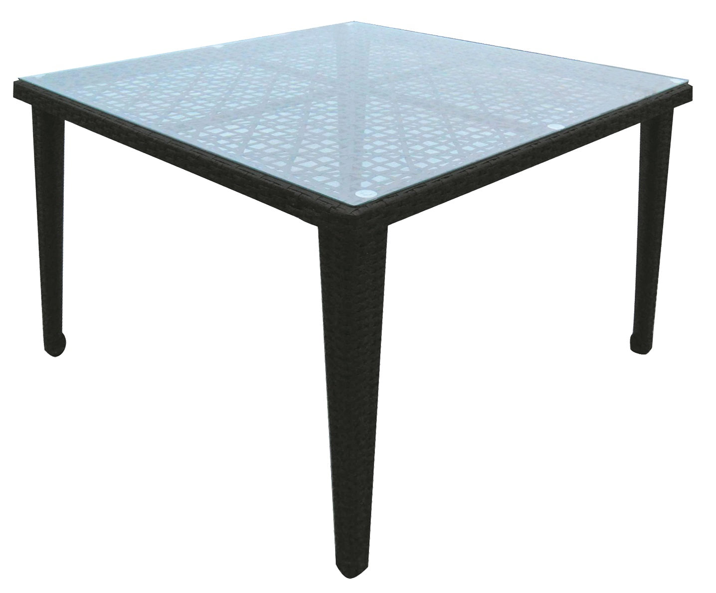 TAVOLO PE KING MARRONE QUADRO CM.90X90 H.75 C/VETRO