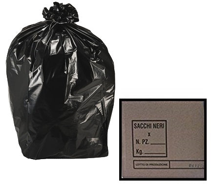 SACCHI SPAZZATURA NERI 75X110 (ca.92 gr.cad) confezione da KG 20