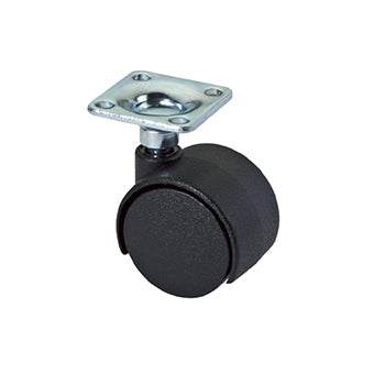 Ruota gemellata in nylon  50 mm. con piastra
