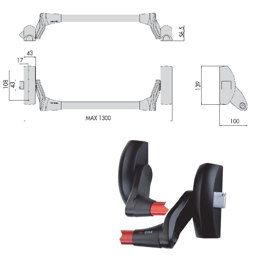 CISA MANIGLIONE ANTIP. 59001.10 FAST PUSH