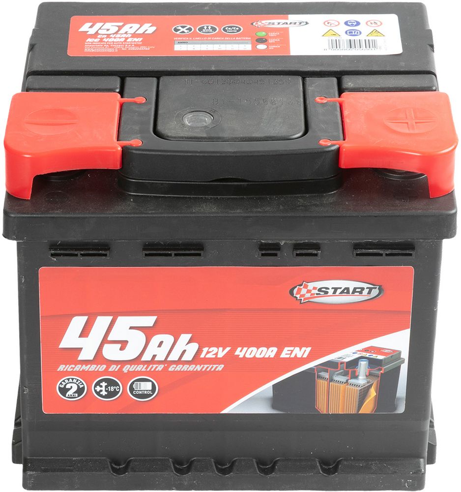 START Batteria Auto 45AH 12V 400A polo positivo destro Cassetta L1 Originale