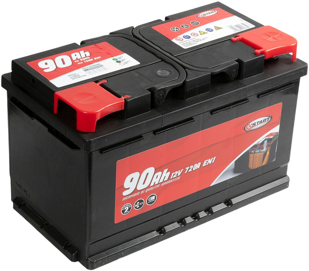 START Batteria Auto 90AH 12V 720A polo positivo destro Cassetta L4 Originale