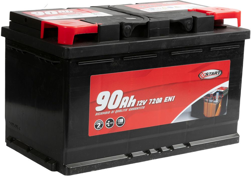 START Batteria Auto 90AH 12V 720A polo positivo destro Cassetta L4 Originale