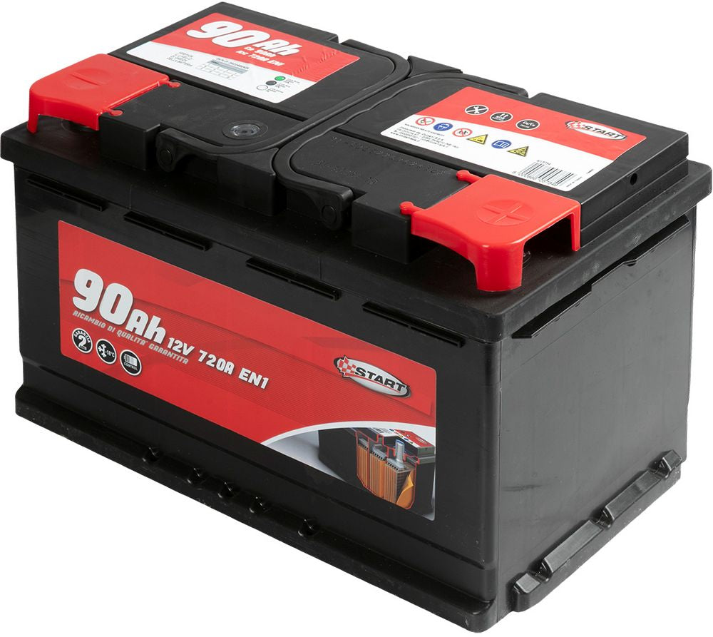 START Batteria Auto 90AH 12V 720A polo positivo destro Cassetta L4 Originale