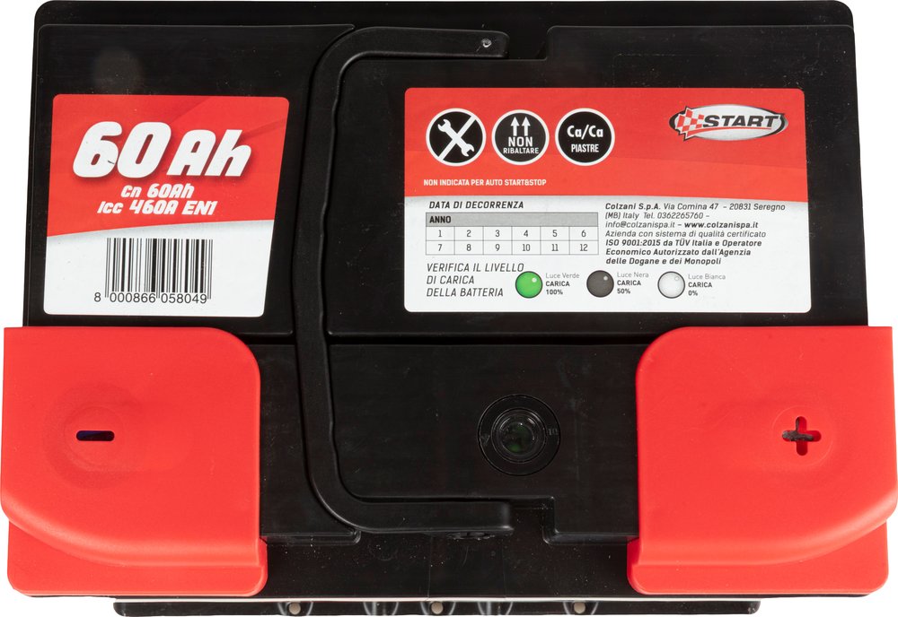 Batteria Auto Start 60AH 12V 540A polo positivo destro Cassetta L2