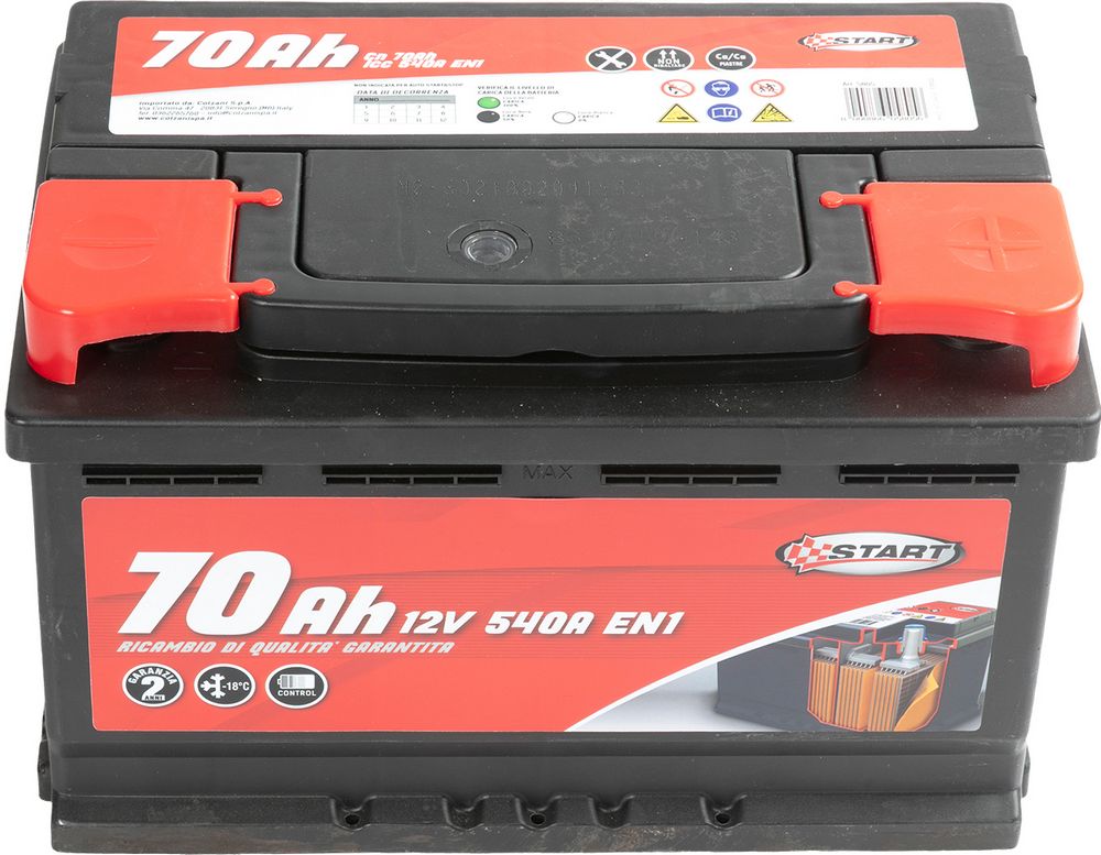 START Batteria Auto 70Ah 12V 600A polo positivo destro cassetta L3B
