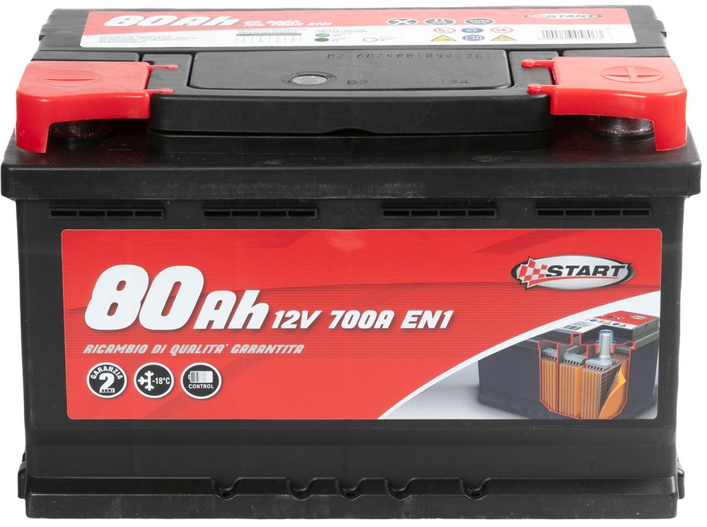 START Batteria Auto 80AH 12V640A polo positivo destro cassetta L3 Originale